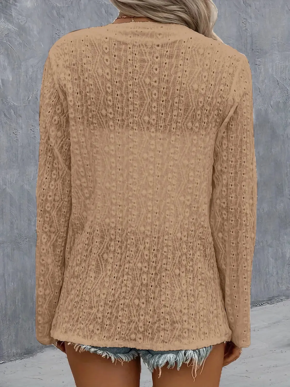 Roll-Tab Sleeve Cardigan