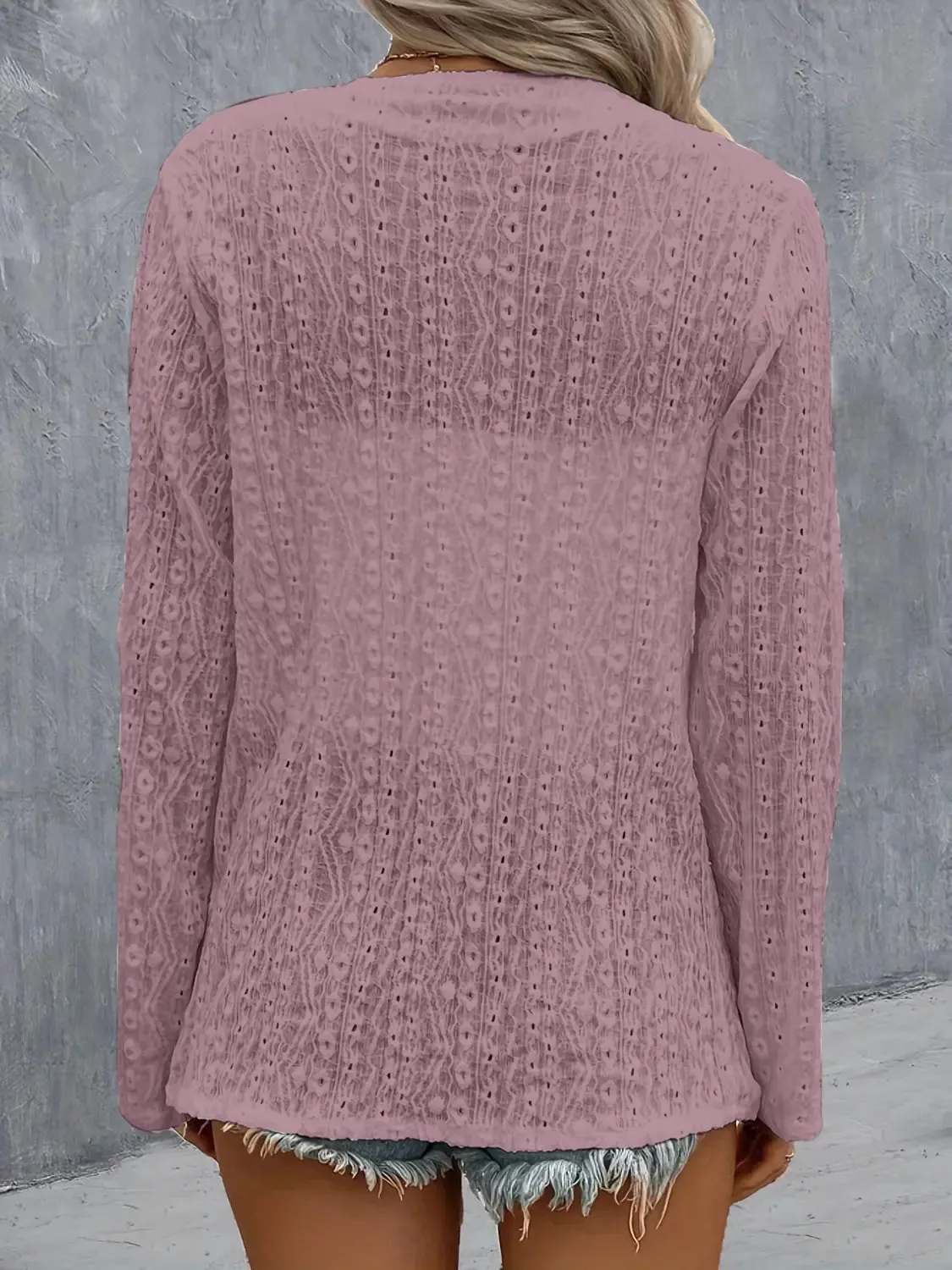 Roll-Tab Sleeve Cardigan