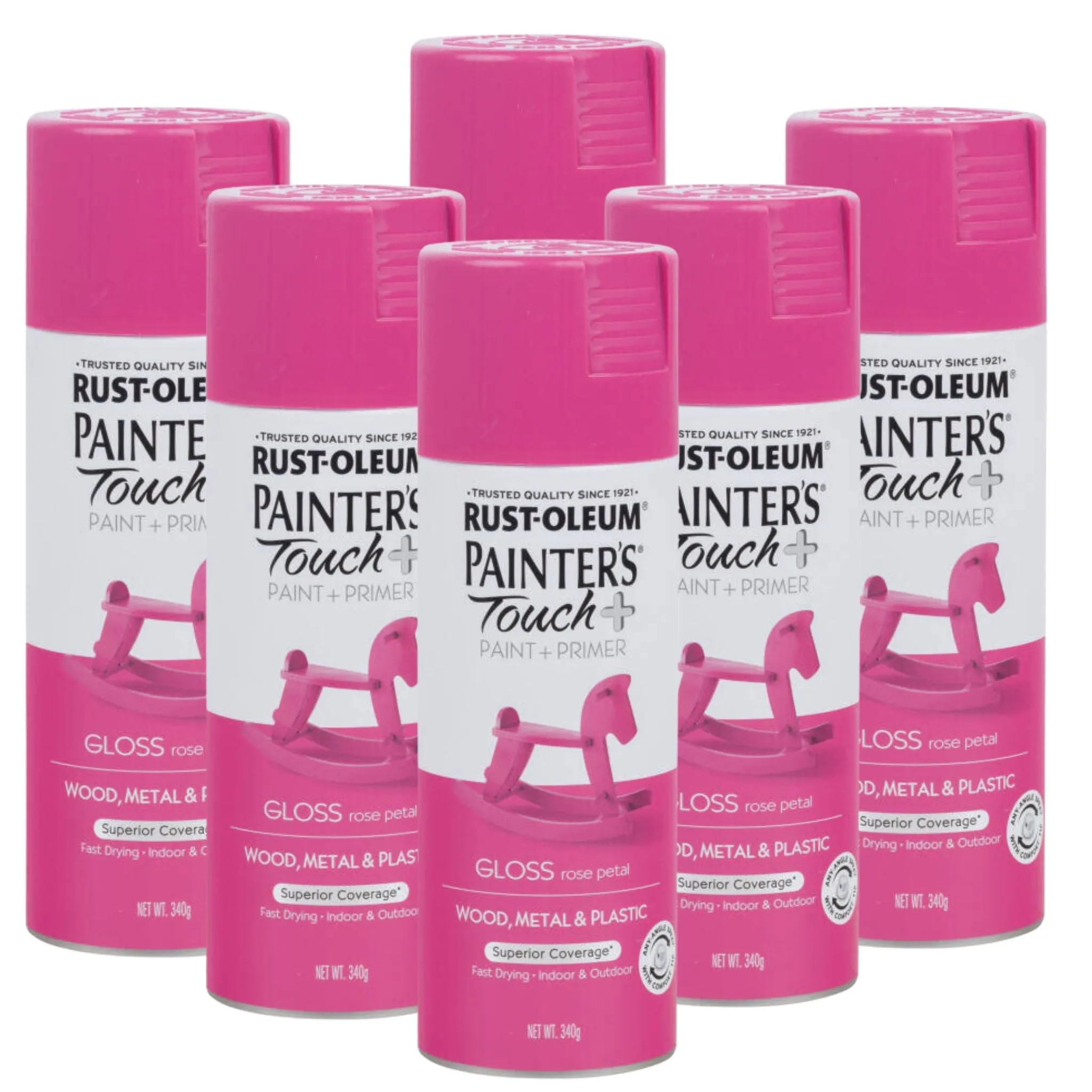 Rust-Oleum PAINTER'S TOUCH PLUS Painter’s Touch Plus Spray | GLOSS ROSE PETAL (6 CANS)