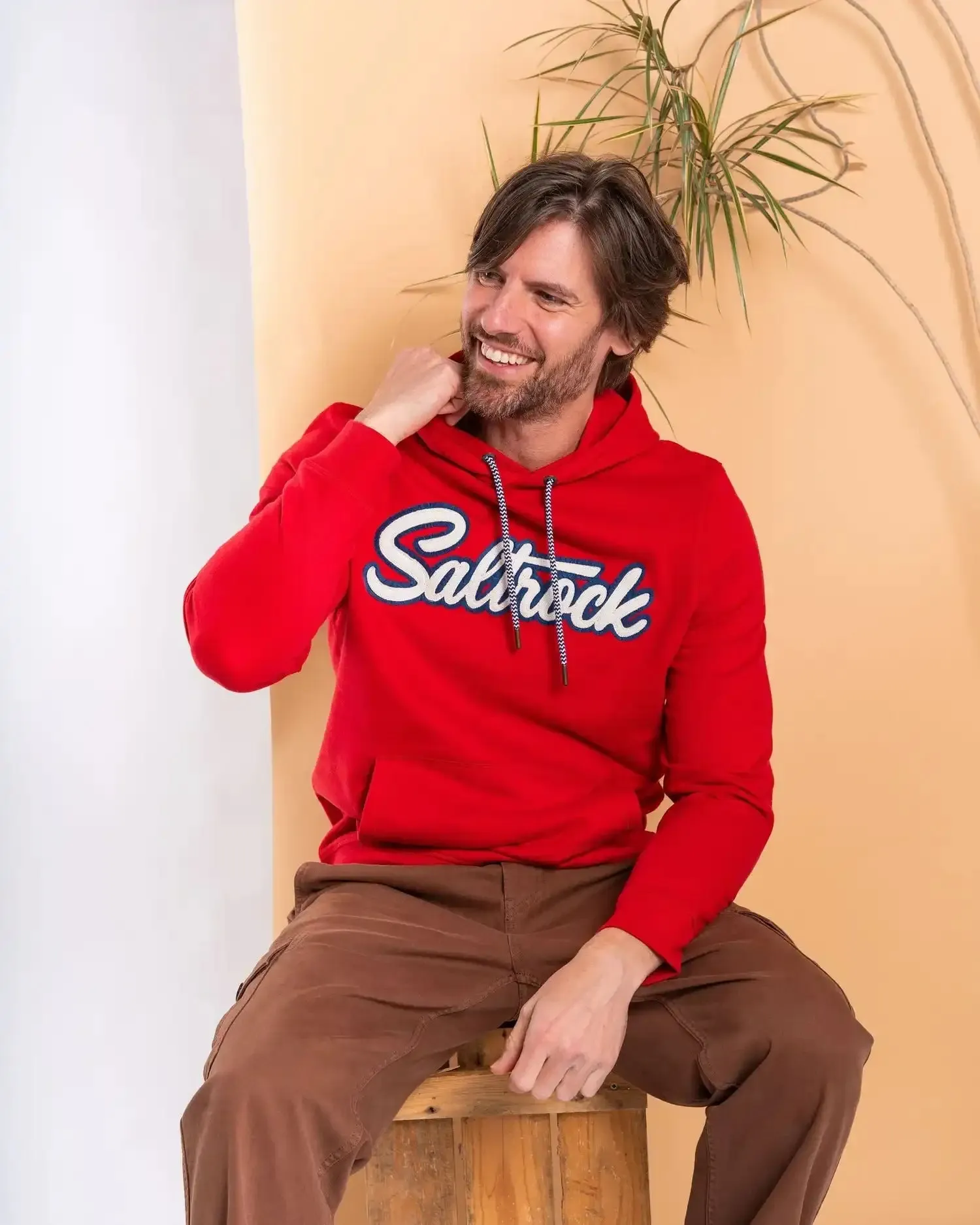 Saltrock Mens Strike Pop Hoodie Red