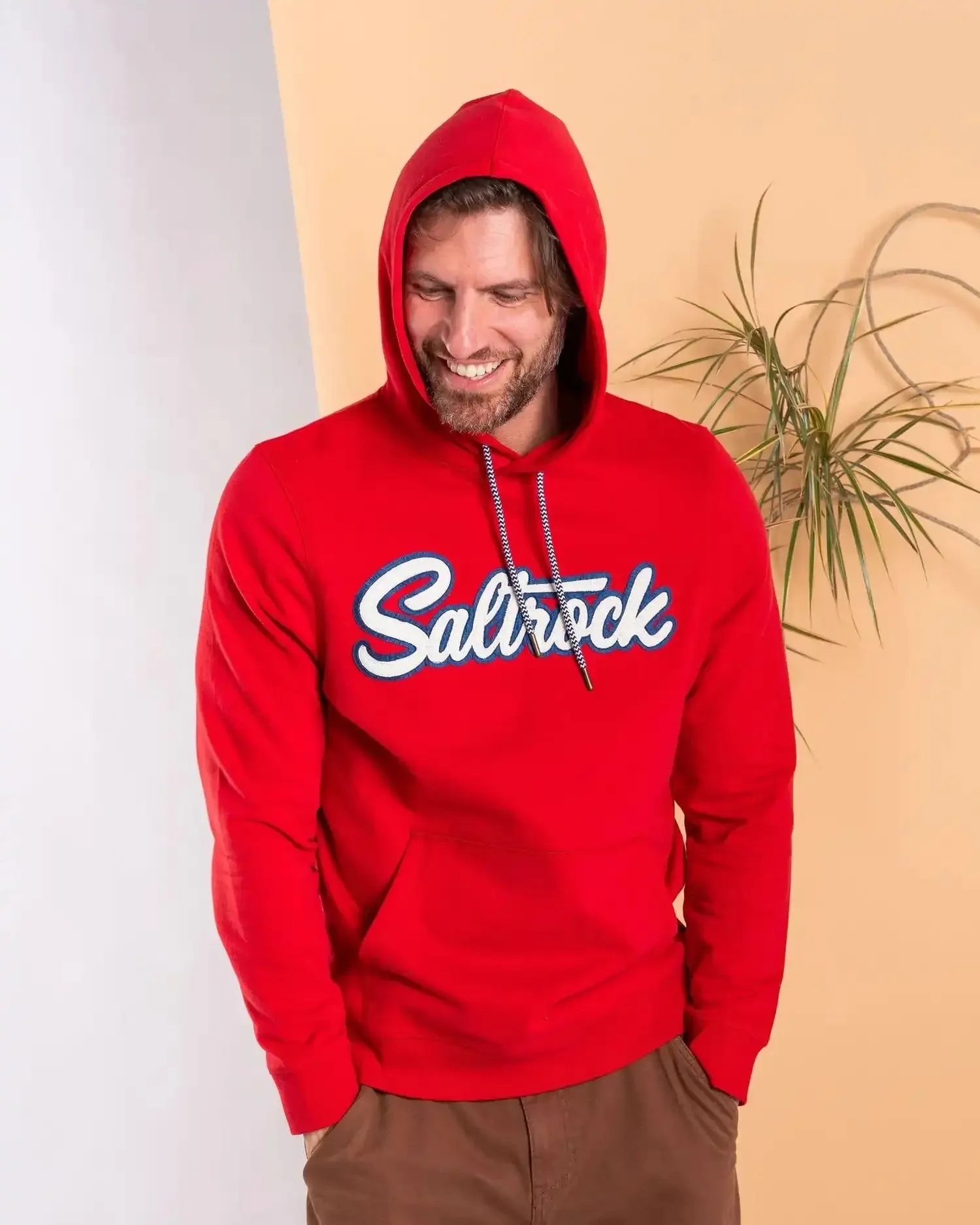 Saltrock Mens Strike Pop Hoodie Red