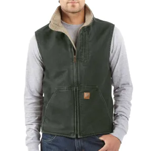 Sandstone Sherpa-Lined Mock-Neck Vest