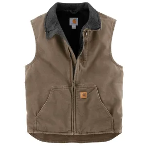 Sandstone Sherpa-Lined Mock-Neck Vest