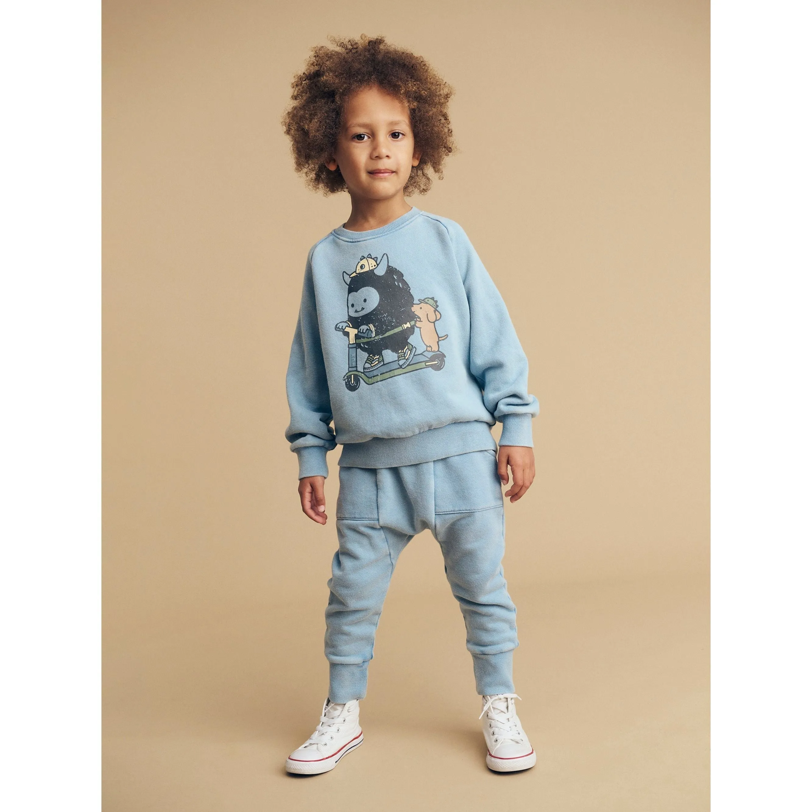 Scooter Monster Sweatshirt Washed Blue