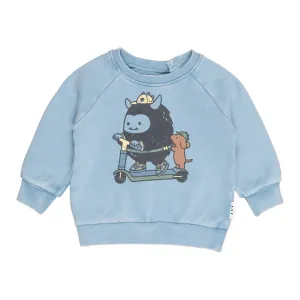 Scooter Monster Sweatshirt Washed Blue