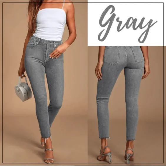 Seamless stretch-leg jeans