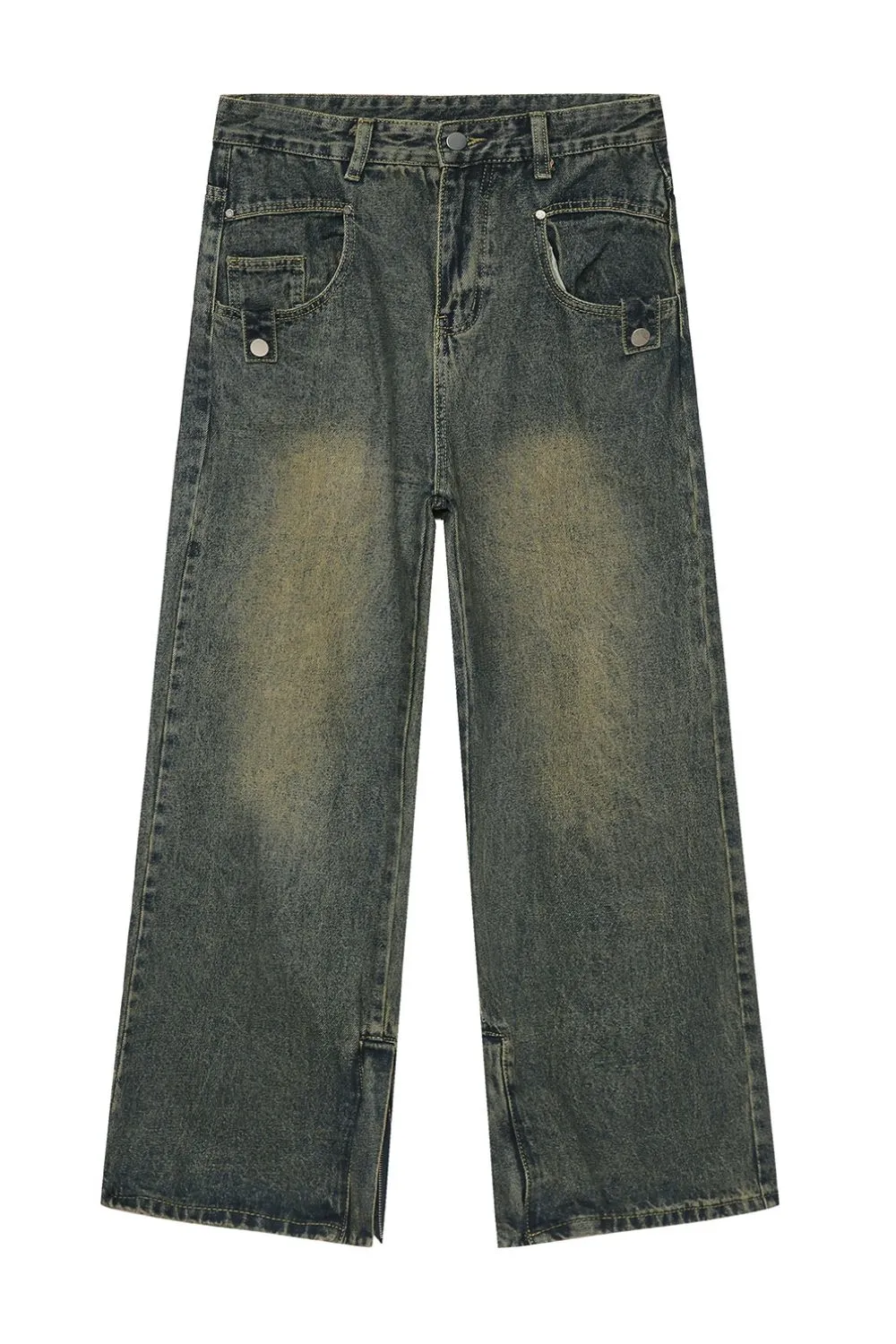 Side Slit Jeans with Pockets