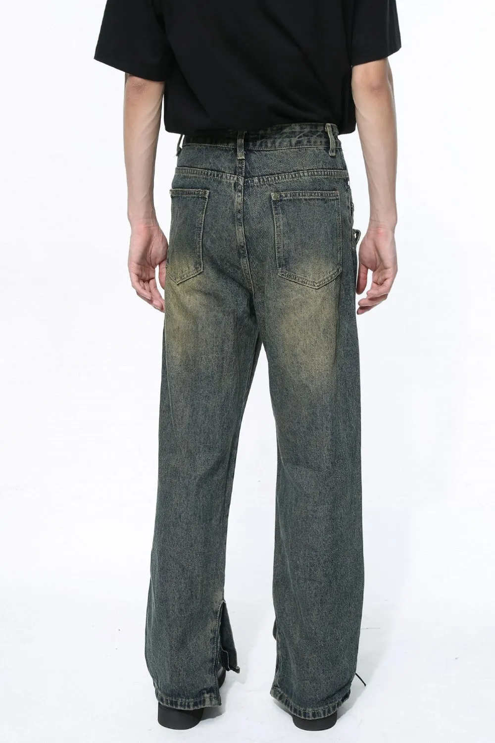 Side Slit Jeans with Pockets