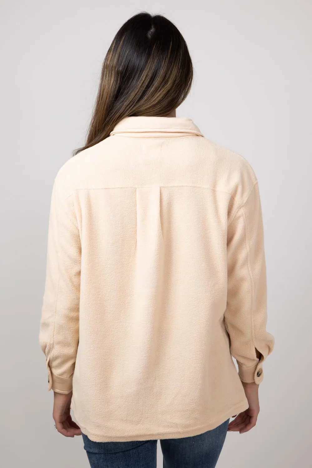 Simply Southern Solid Fleece Shacket for Women in Butter | PP-0224-SHKT-FLC-BUTTER