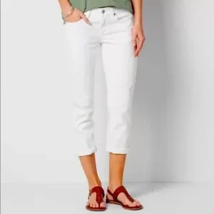 Simply Vera / Vera Wang White Roll Cuff Capri