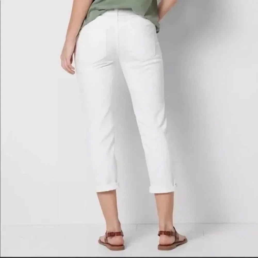 Simply Vera / Vera Wang White Roll Cuff Capri