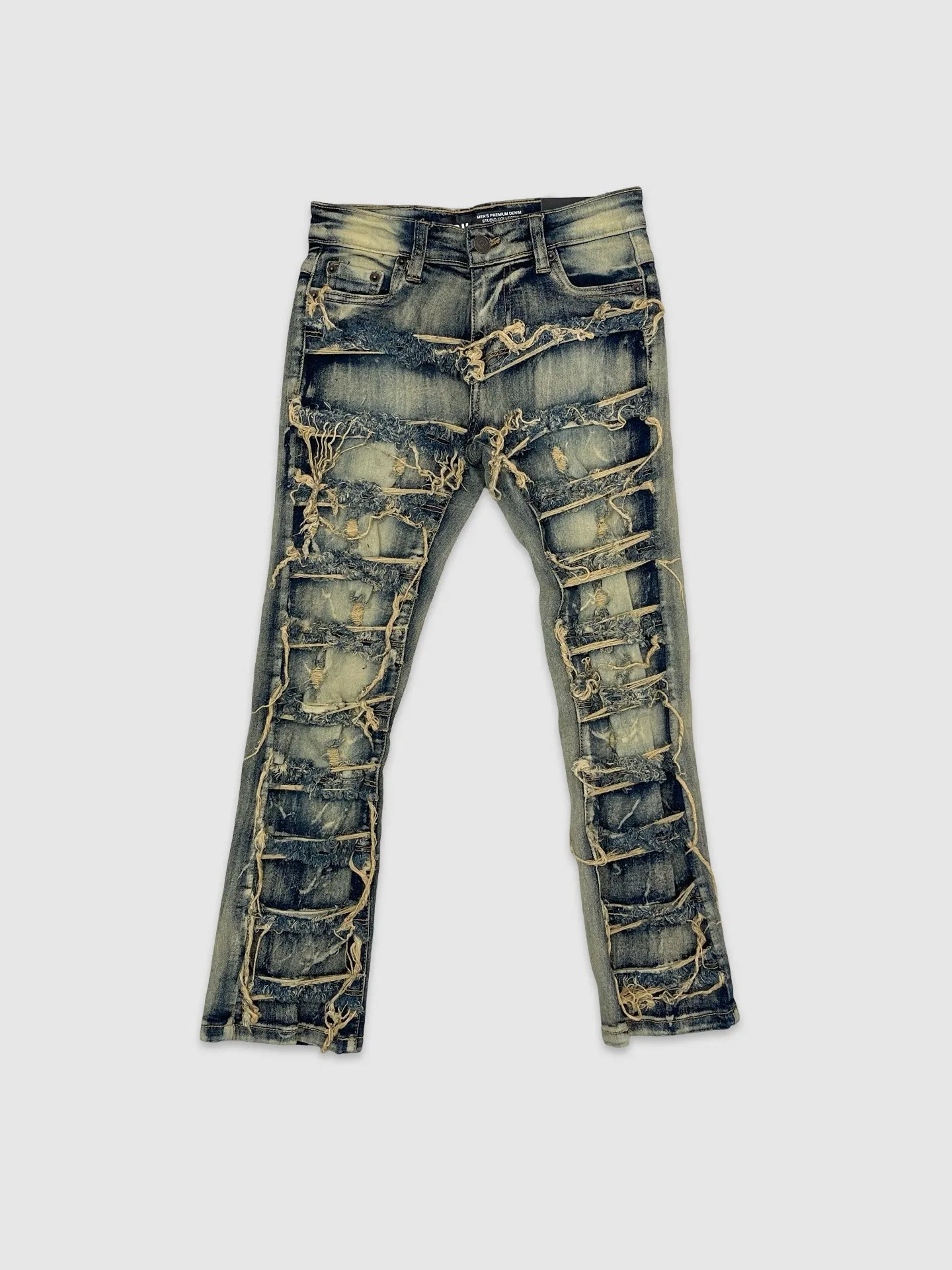 SLE-K3016-Boy's Rip & Repair Stretch Stack Jeans