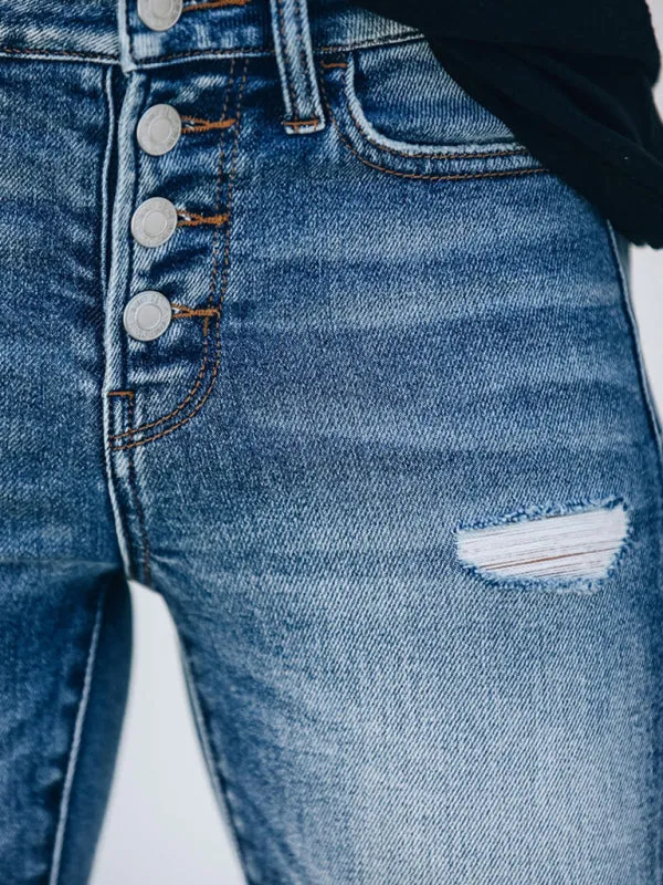 Slim Ripped High Stretch Jeans