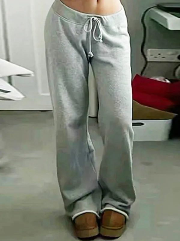 Solid 2000s Lace Up Sweatpants