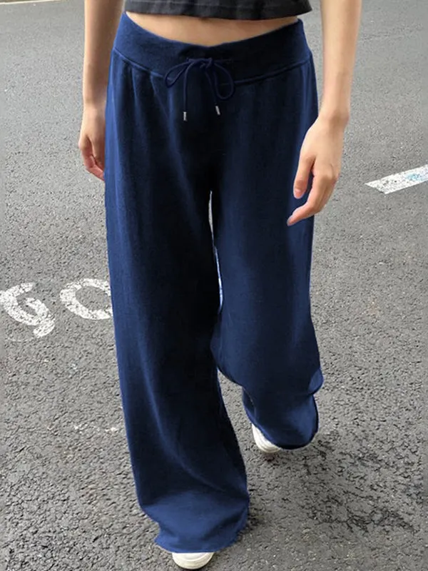 Solid 2000s Lace Up Sweatpants