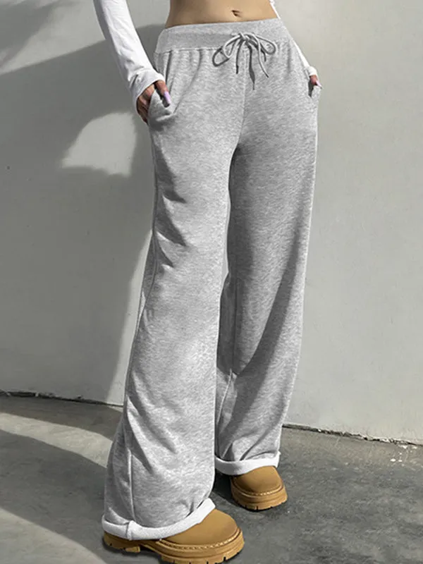 Solid 2000s Lace Up Sweatpants
