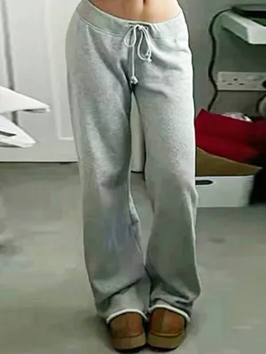 Solid 2000s Lace Up Sweatpants