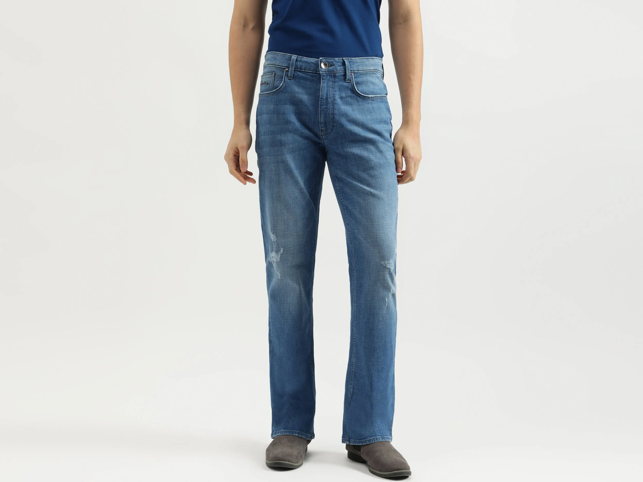 Solid Boot Leg Fit Jeans