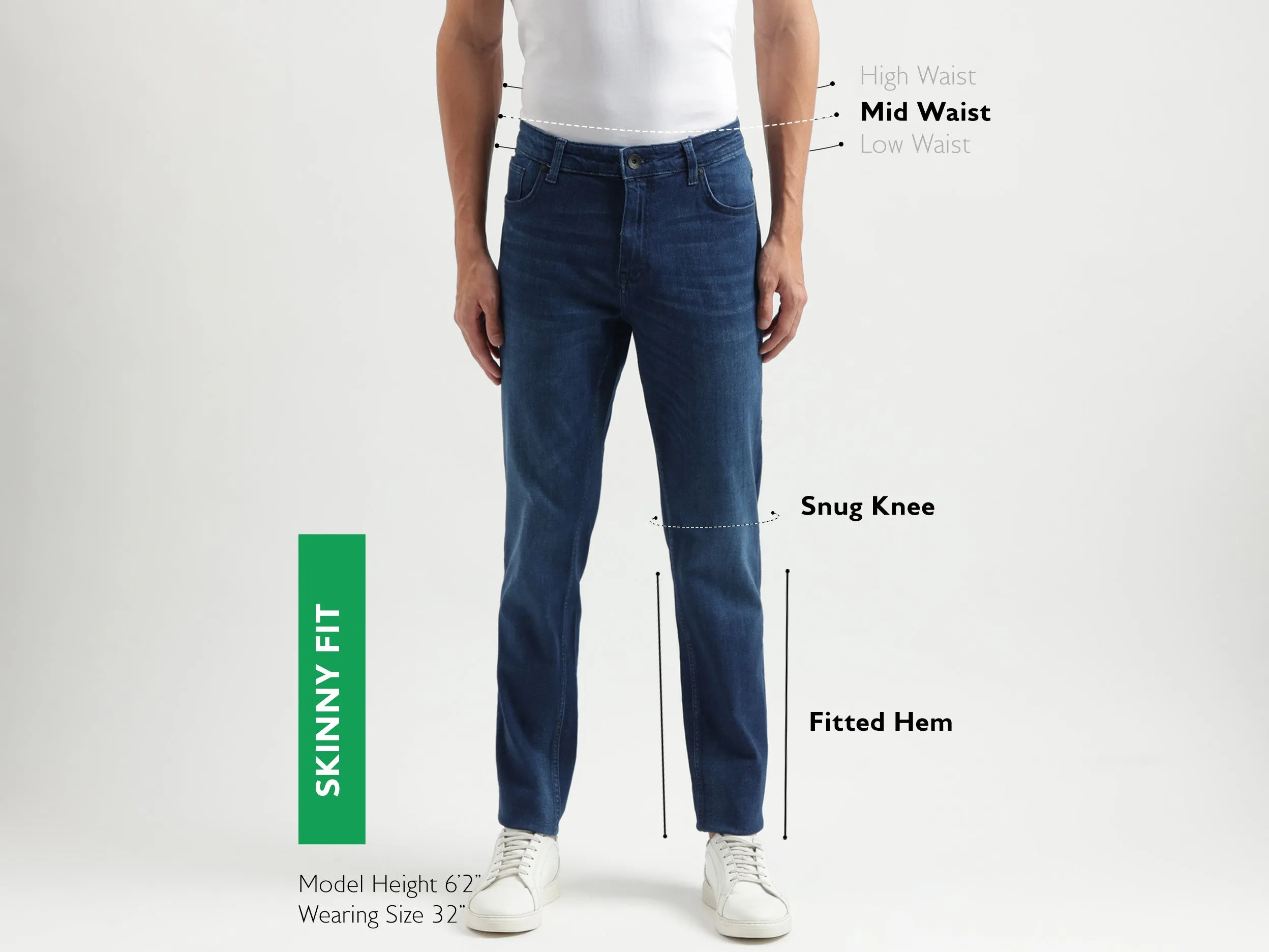 Solid Pattern Skinny Fit Jeans