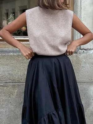 Stand Collar Sweater Vest