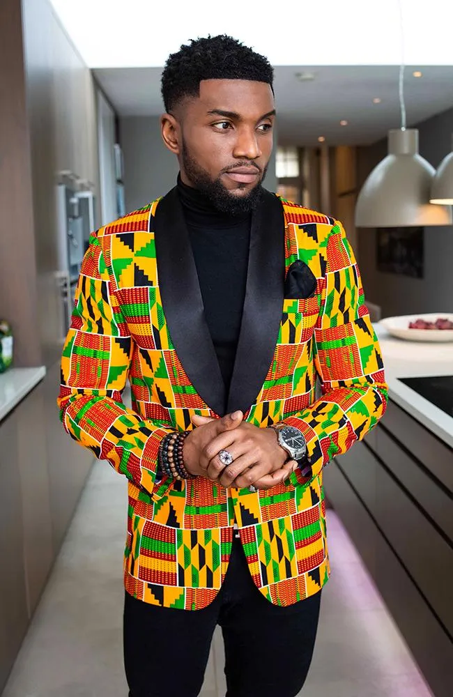 Tailored Fit Shawl Collar | African Print Blazer - KENDRICK