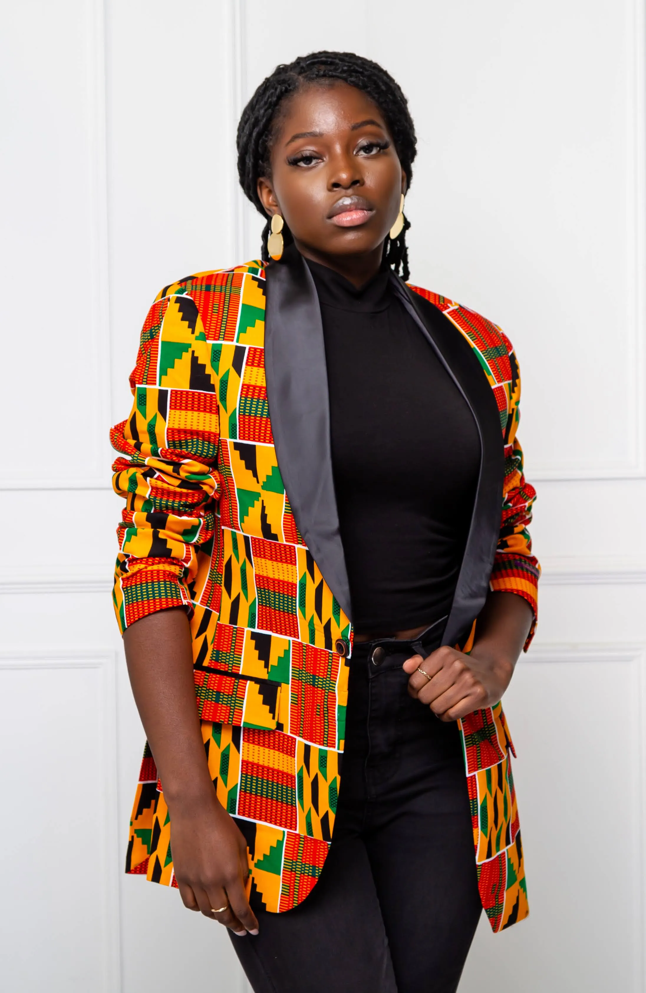 Tailored Fit Shawl Collar | Unisex African Print Blazer - KENYA