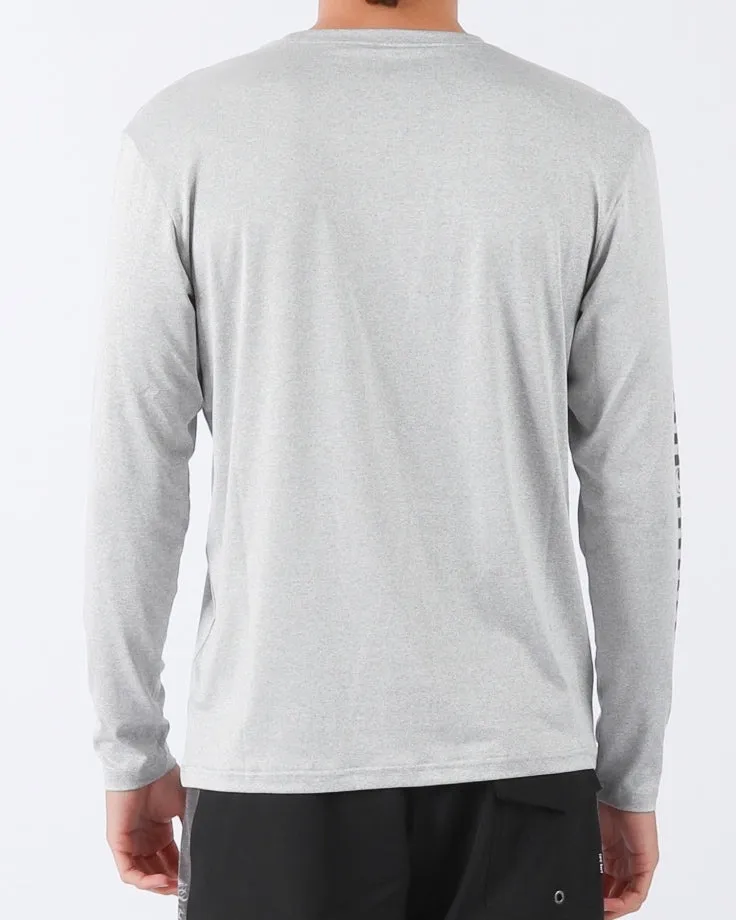 T&C CHECKER L/S SURF TEE UPF 50  - GREY HEATHER