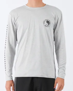 T&C CHECKER L/S SURF TEE UPF 50  - GREY HEATHER