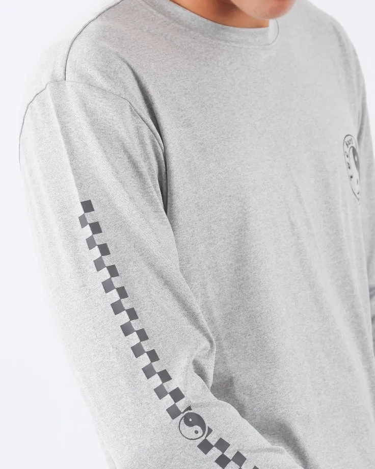 T&C CHECKER L/S SURF TEE UPF 50  - GREY HEATHER