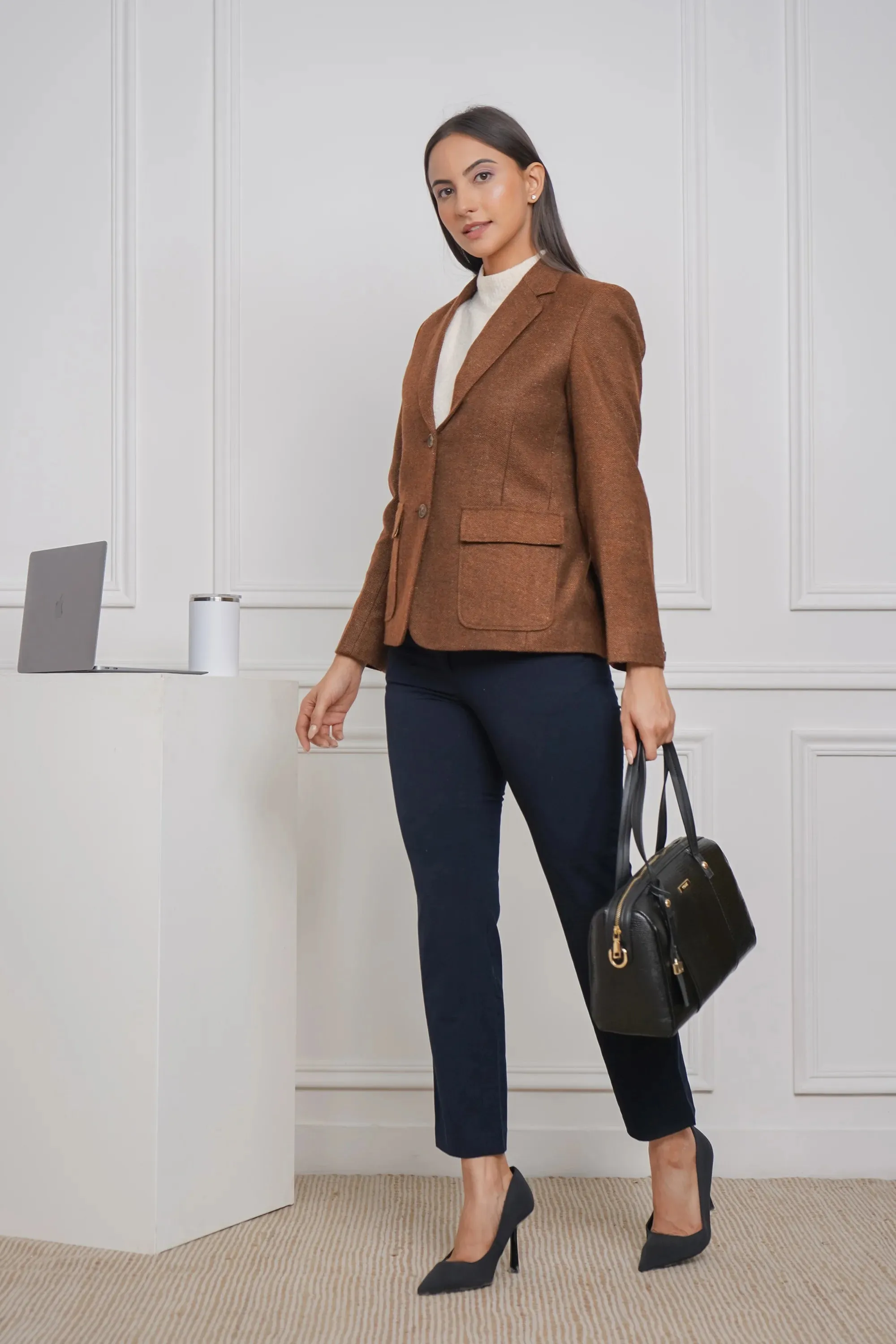 Tan-tastic Twill Woolen Blazer
