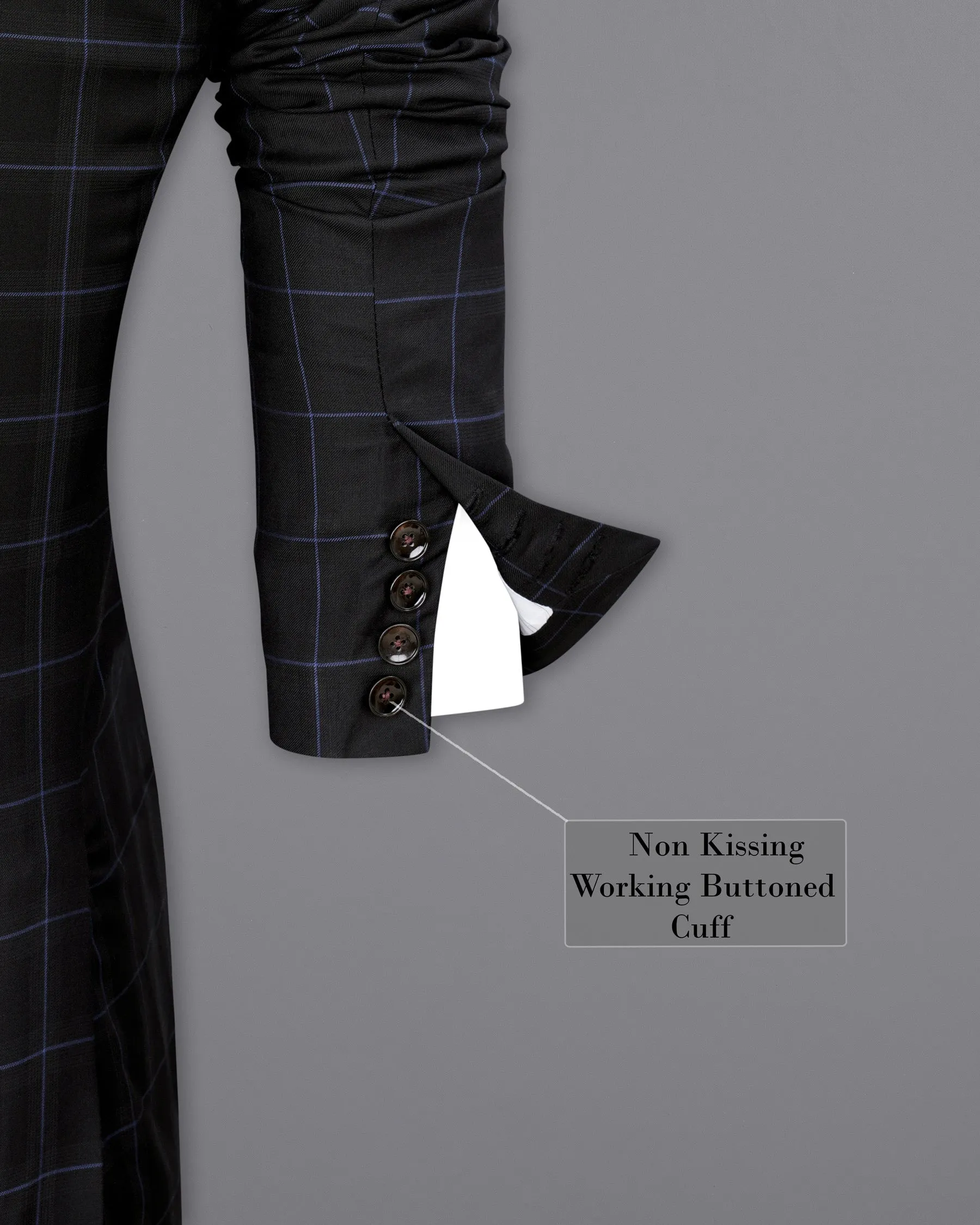 Thunder Windowpane Double Breasted Blazer