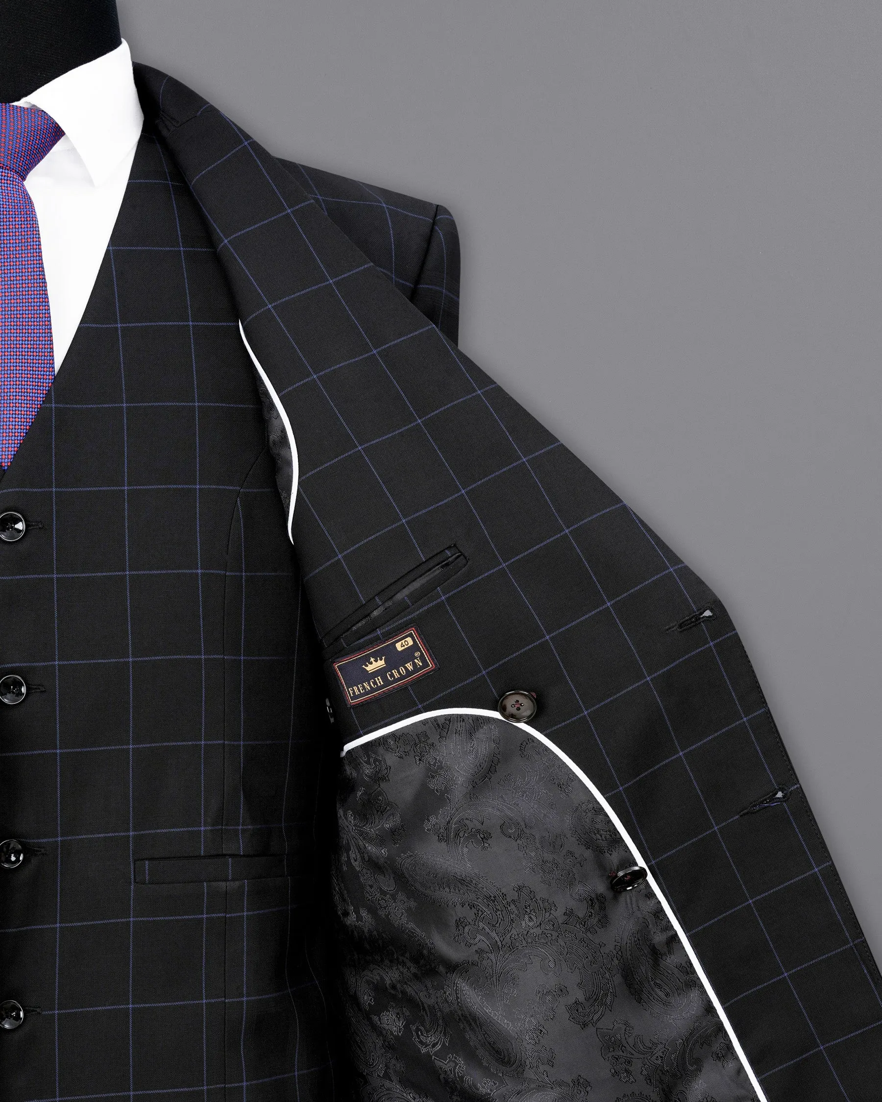 Thunder Windowpane Double Breasted Blazer