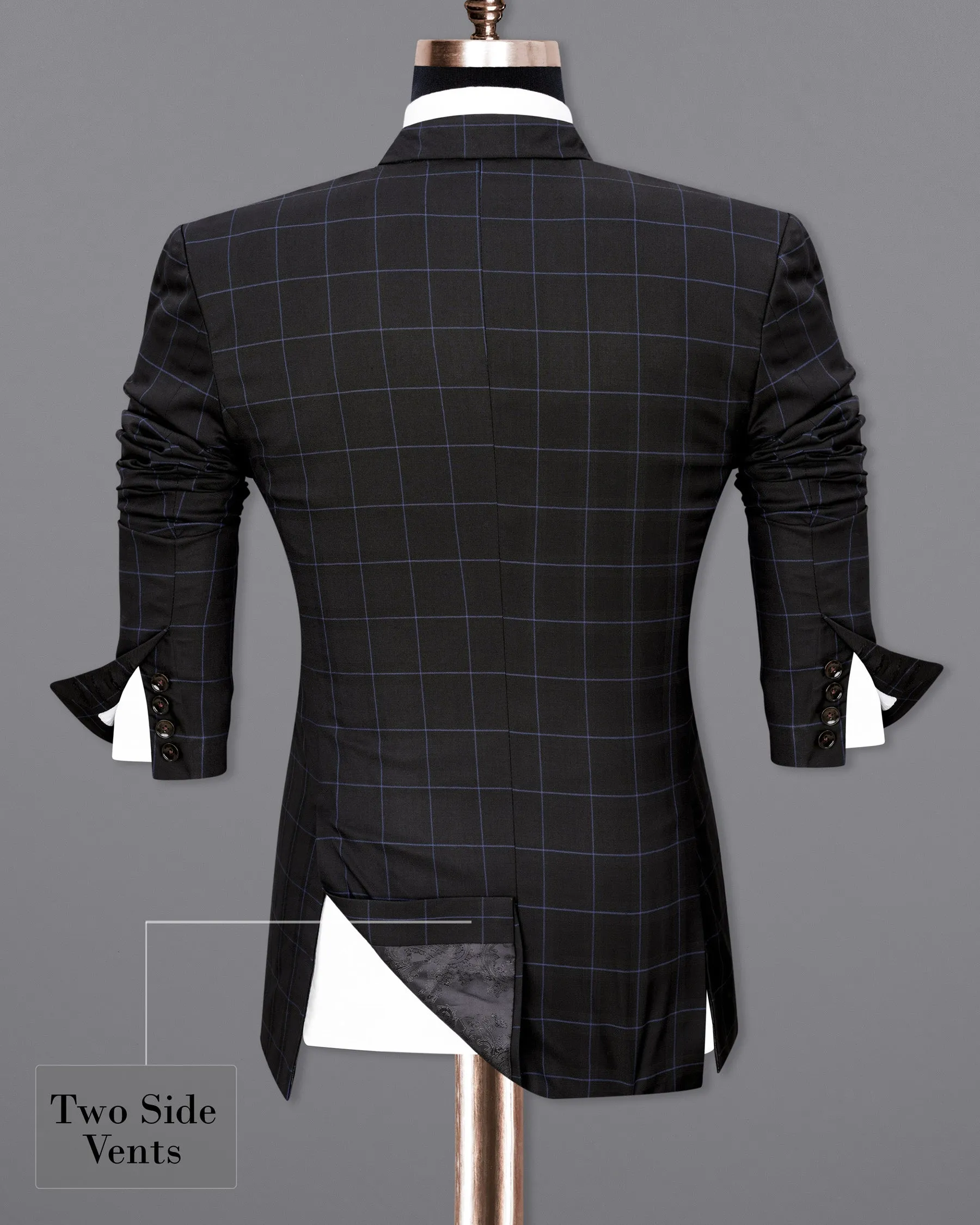 Thunder Windowpane Double Breasted Blazer