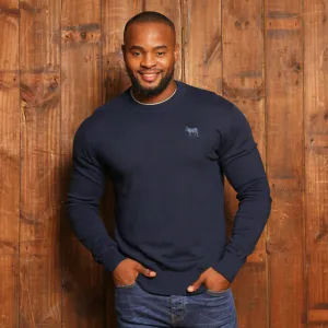 Timeless Kingsley Heath Cashmere Blend Crew Pullover - Midnight