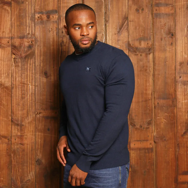 Timeless Kingsley Heath Cashmere Blend Crew Pullover - Midnight