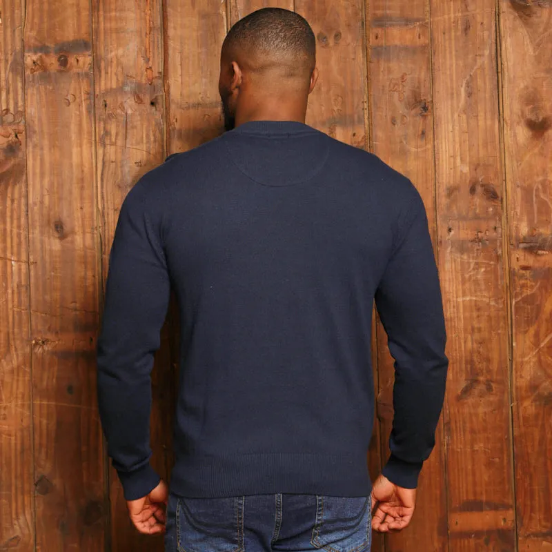Timeless Kingsley Heath Cashmere Blend Crew Pullover - Midnight