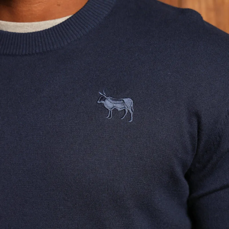 Timeless Kingsley Heath Cashmere Blend Crew Pullover - Midnight
