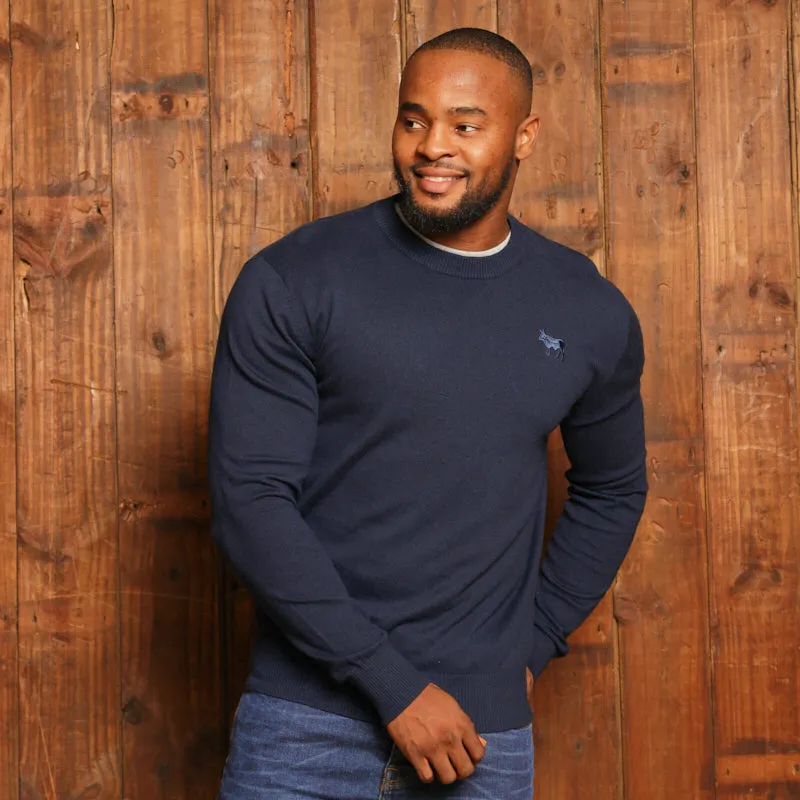 Timeless Kingsley Heath Cashmere Blend Crew Pullover - Midnight