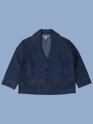 ToffyHouse Classic Indigo Corduroy Blazer with Patch Pockets