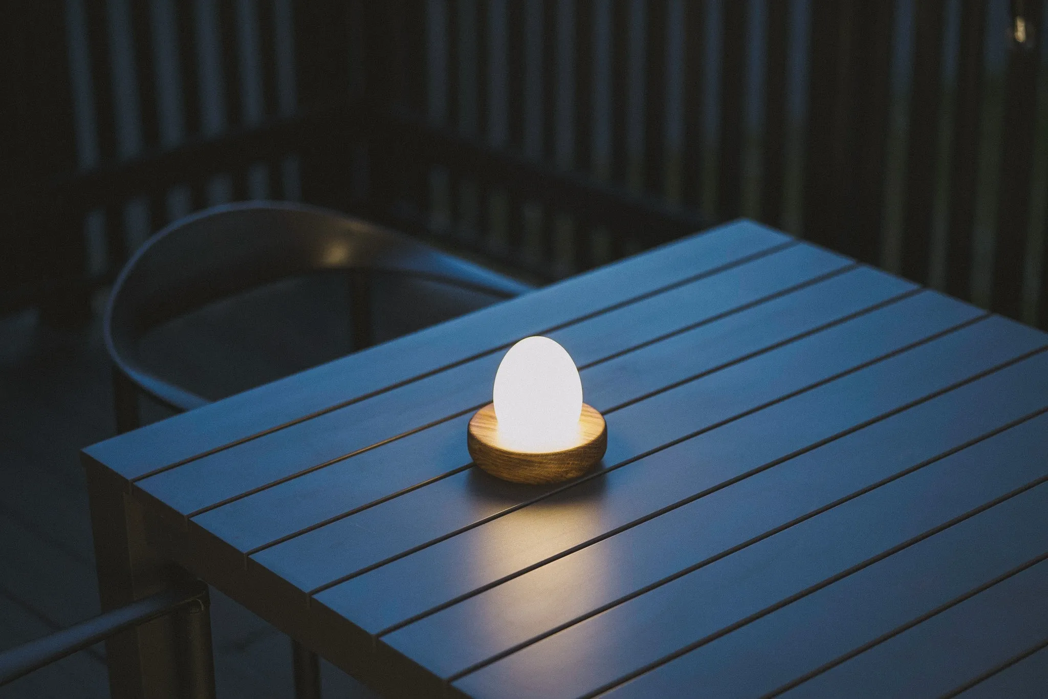 Touch Control Portable Hardwood Egg Lamp