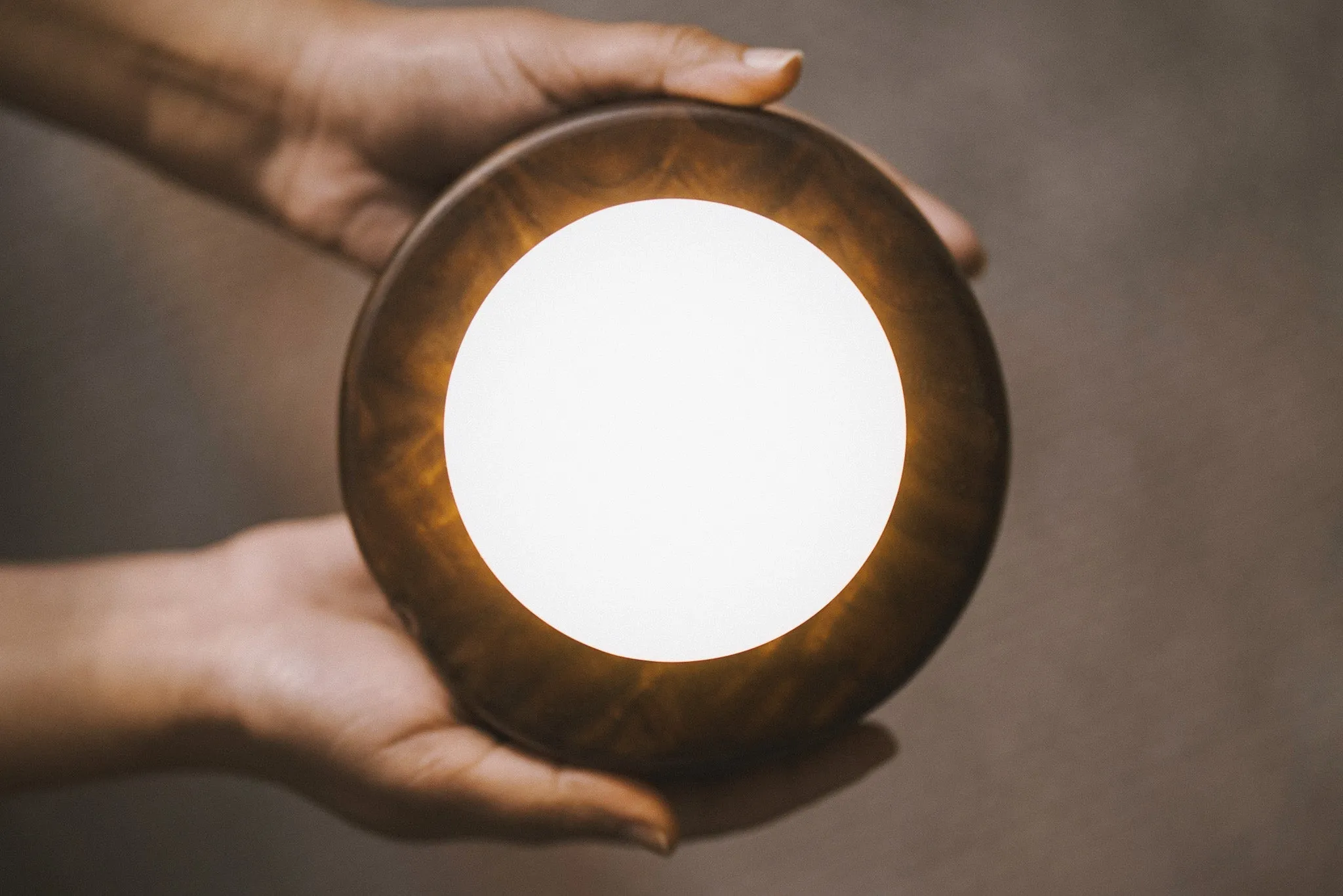 Touch Control Portable Hardwood Egg Lamp