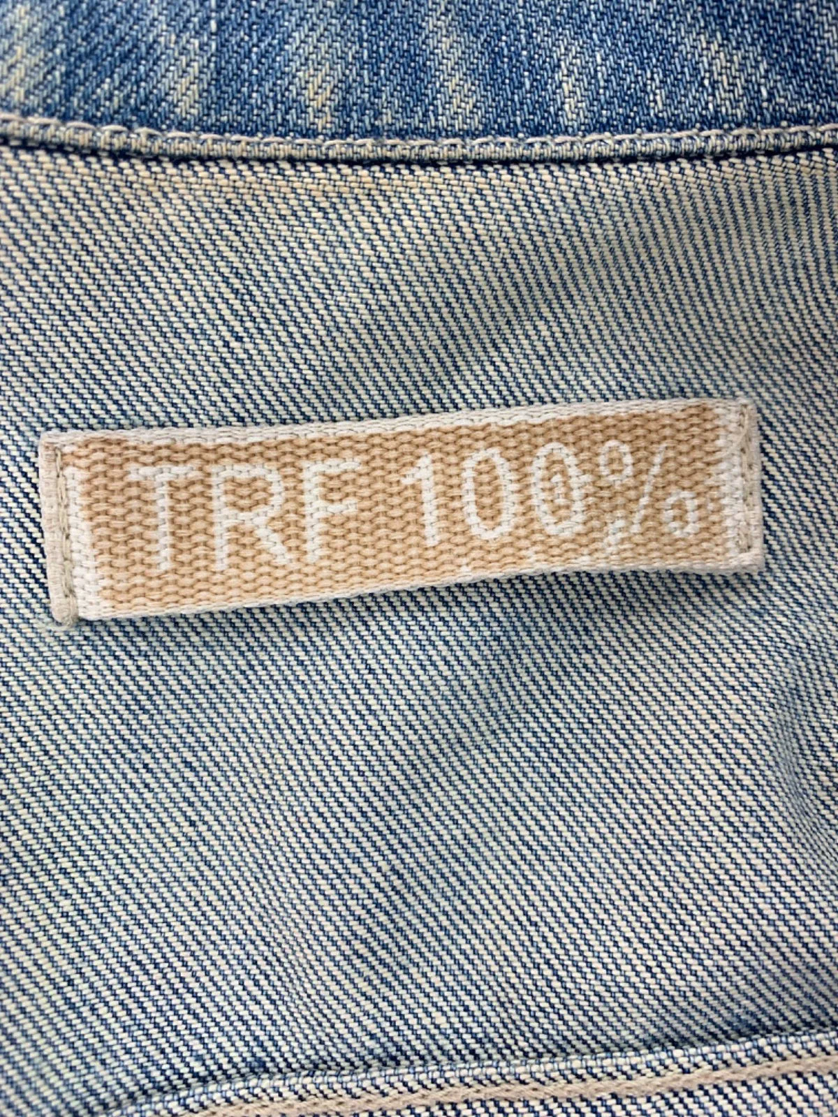 TRF Light Blue Embroidered Denim Jacket M