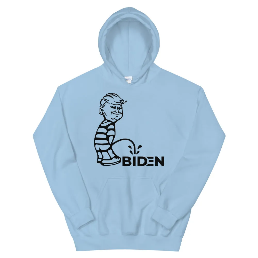 Trump piss on Biden Unisex Hoodie