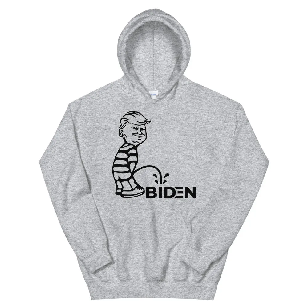 Trump piss on Biden Unisex Hoodie