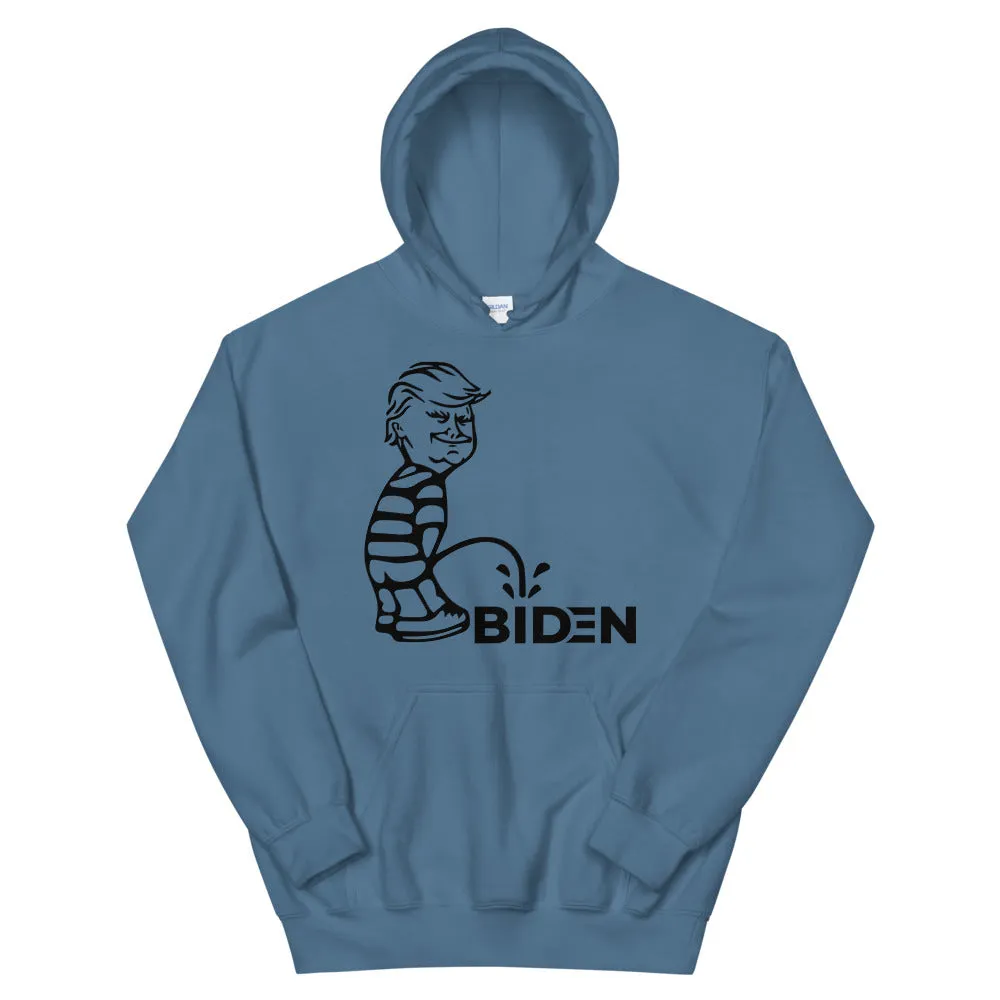 Trump piss on Biden Unisex Hoodie