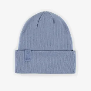 Tuque de maille bleue réversible, enfant || Reversible blue knitted toque in knit, child