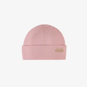 Tuque en tricot rose pâle, naissance || Light pink knitted toque, newborn