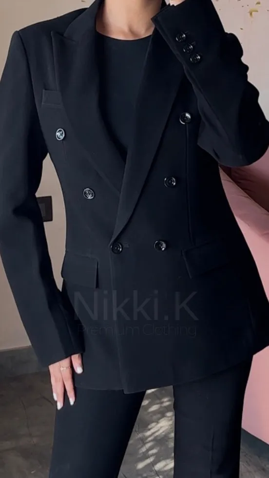Ultimate Black Blazer   Formal Trouser set (2 Pieces)