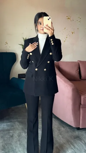 Ultimate Black Blazer   Formal Trouser set (2 Pieces)