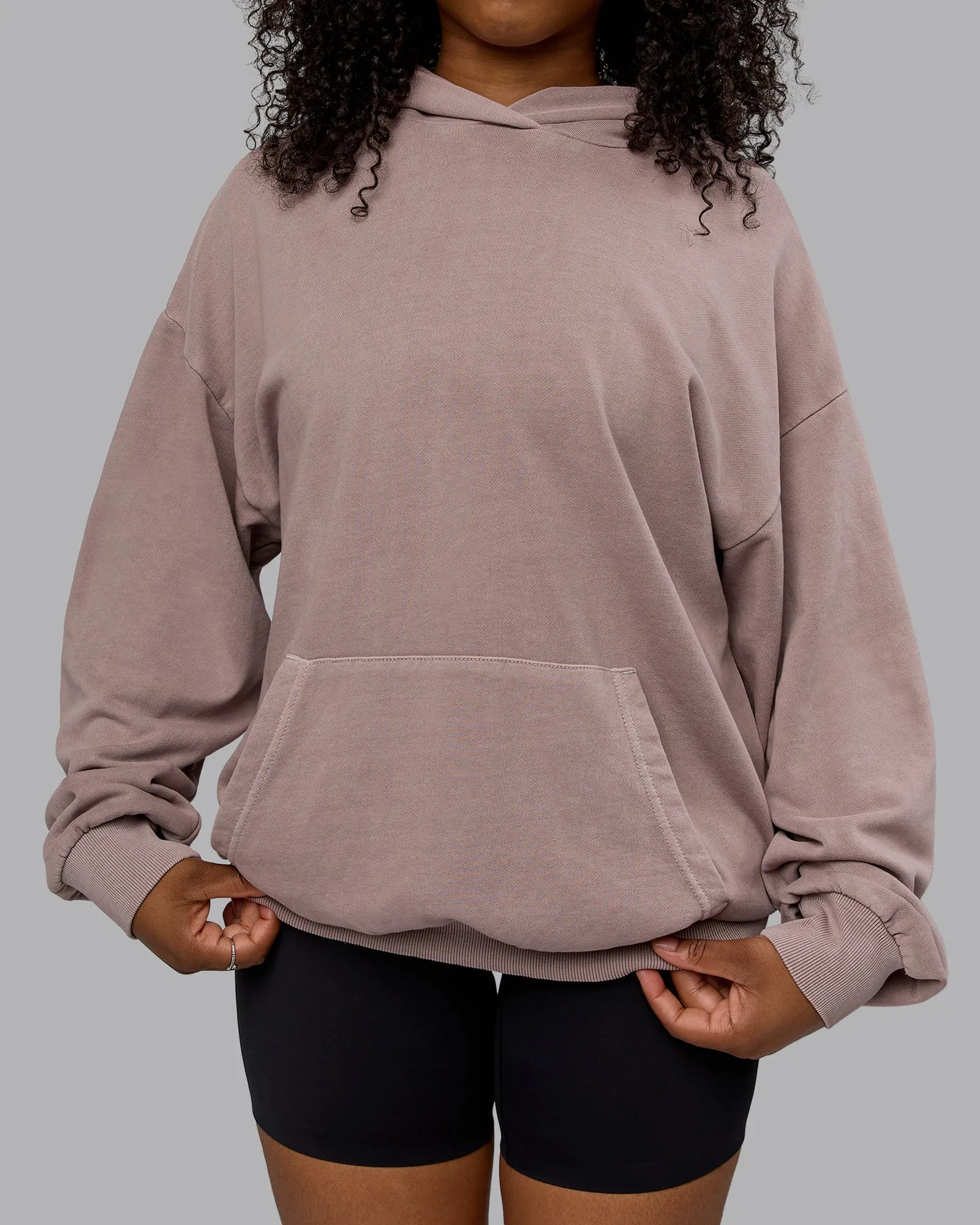 Unisex Set the Standard Washed Hoodie Oversize - Greyish Purple-Off White